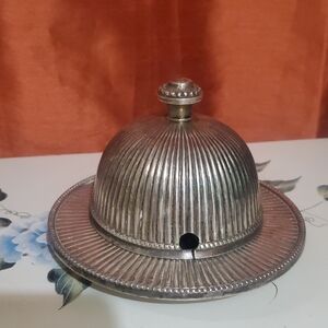 Vintage Silver Butter Dish with Lid